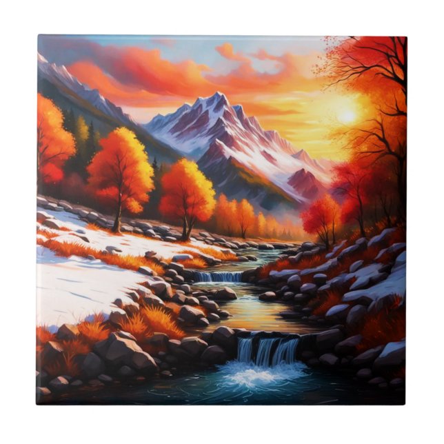 Fall into Winter Ceramic Tile (Front)