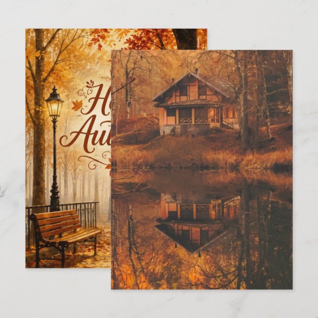 fall iphone wallpaper, ipad wallpaper fall, holiday postcard (Front/Back)