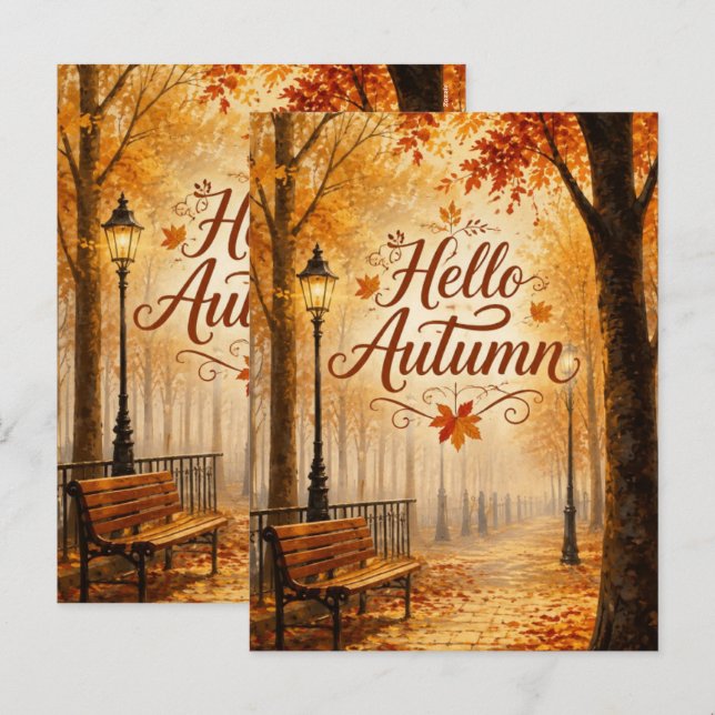 fall iphone wallpaper, ipad wallpaper fall, holiday postcard (Front/Back)