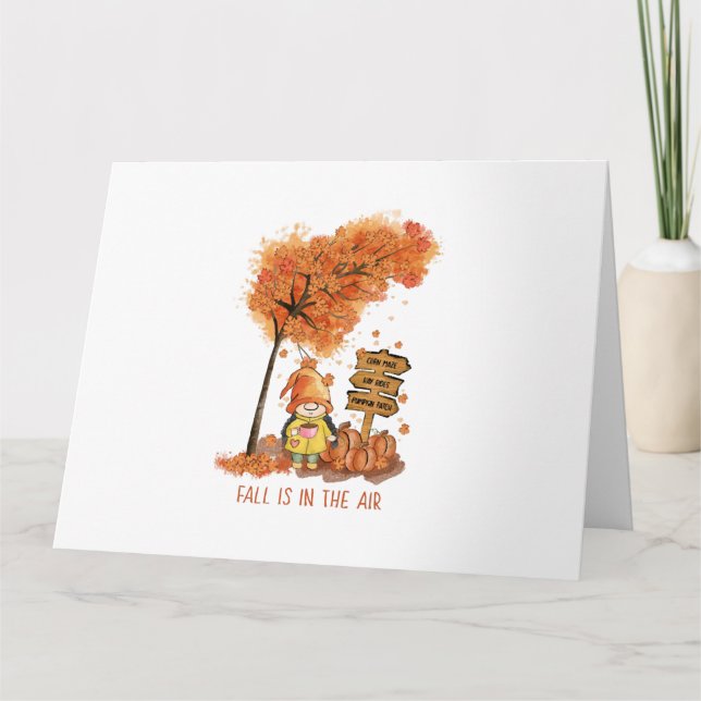 Fall Is In the Air Autumn Lover Gift  Card (Front)