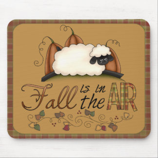 "Fall is in the Air" Autumn Sheep Mousepad