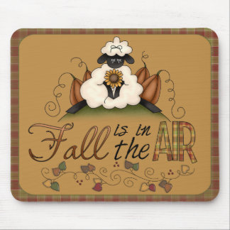 "Fall is in the Air" Autumn Sheep Mousepad