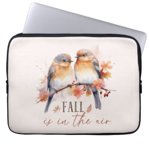 Fall Is In The Air – Cute Birds & Autumn Leaves Laptop Sleeve