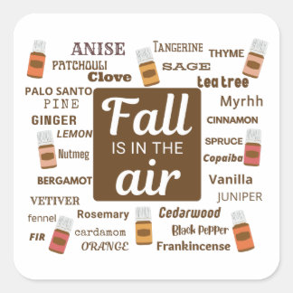 Fall Is In The Air Essential Oil Square Sticker