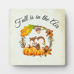 Fall is in the Air Typography with Squirrel Plaque