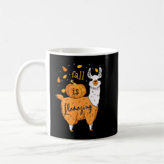 Fall Is Llamazing Funny Llama Alpaca Halloween Pum Coffee Mug