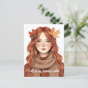 Fall is my favorite color cute postcard