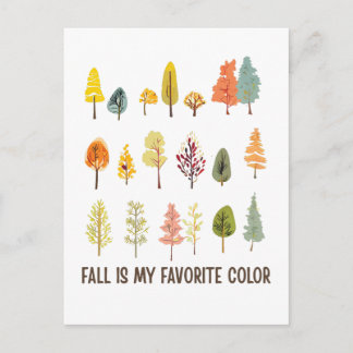 Fall is my favorite color postcard