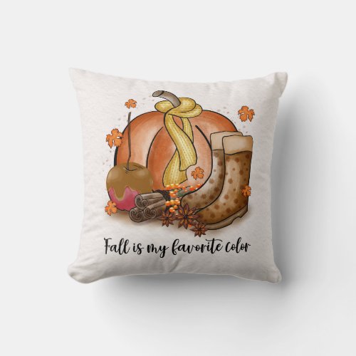 Fall is my favorite color throw pillow