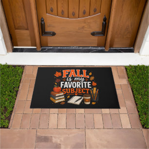 Fall is My Favorite Subject Funny Autumn Doormat