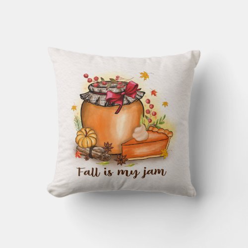 Fall is my jam throw pillow