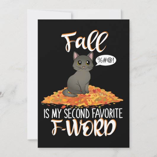 Fall is My Second Favorite F-Word - Cute Cat (Front)