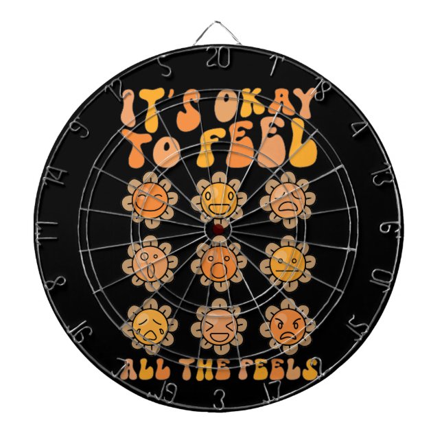  Fall Its Okay To Feel All The Feels Mental Health Dart Board (Front)