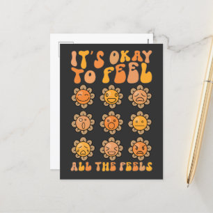Fall Its Okay To Feel All The Feels Mental Health Holiday Postcard