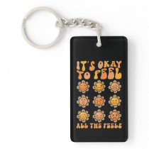 Fall Its Okay To Feel All The Feels Mental Health Keychain