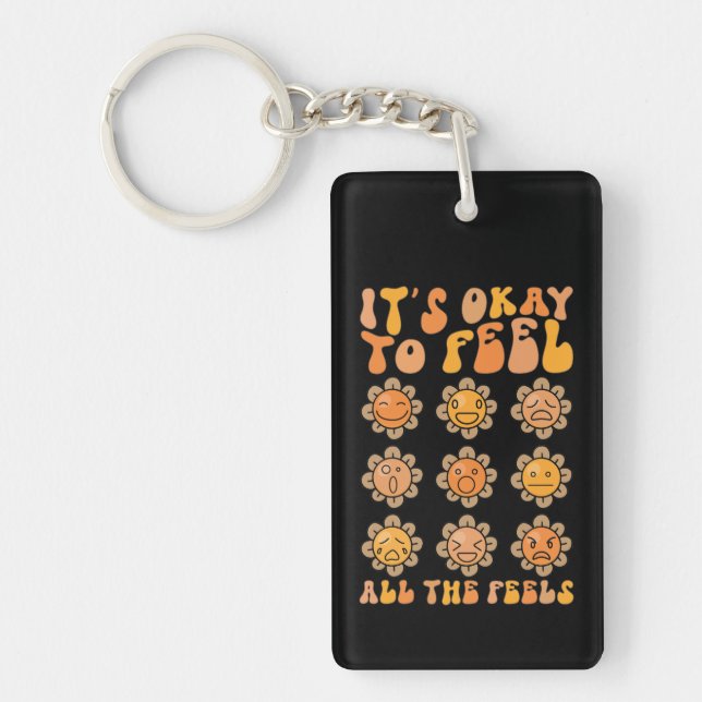  Fall Its Okay To Feel All The Feels Mental Health Keychain (Front)