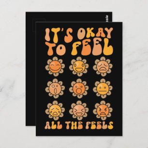 Fall Its Okay To Feel All The Feels Mental Health Postcard
