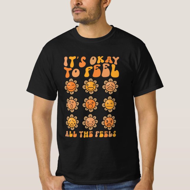  Fall Its Okay To Feel All The Feels Mental Health T-Shirt (Front)
