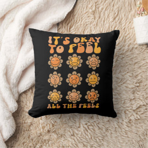  Fall Its Okay To Feel All The Feels Mental Health Throw Pillow