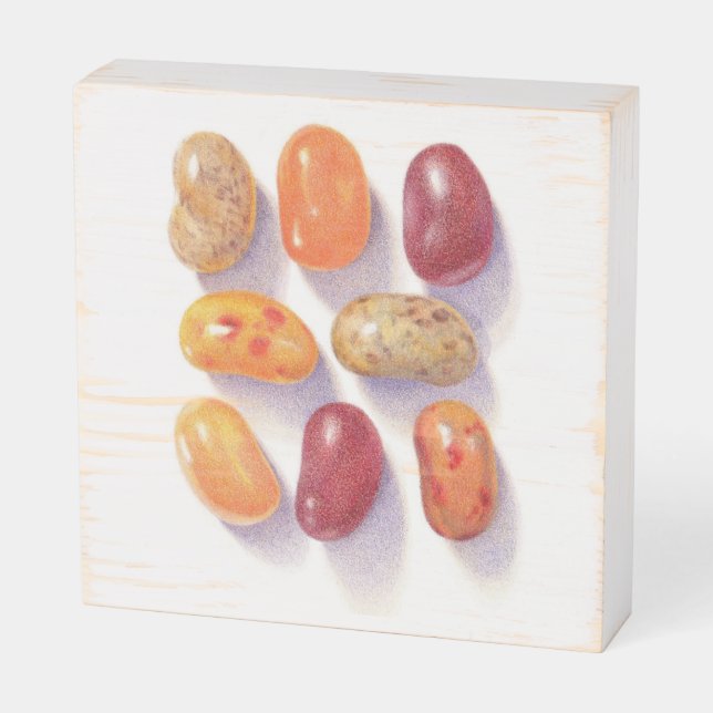 FALL JELLY BEANS 6x6 Wood Box Sign (Angled Horizontal)