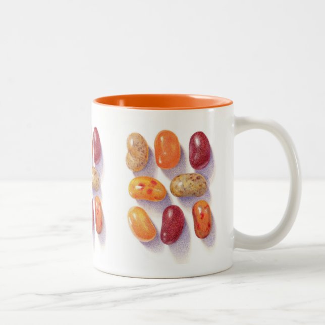 FALL JELLY BEANS Orange Two-Tone Mug (Right)
