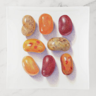 FALL JELLY BEANS Square Glass Tray