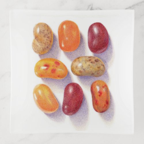 FALL JELLY BEANS Square Glass Tray