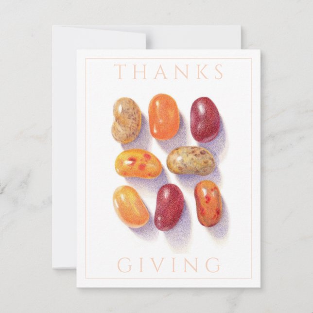 FALL JELLY BEANS Thanksgiving 4.25x5.5 Flat Card (Front)