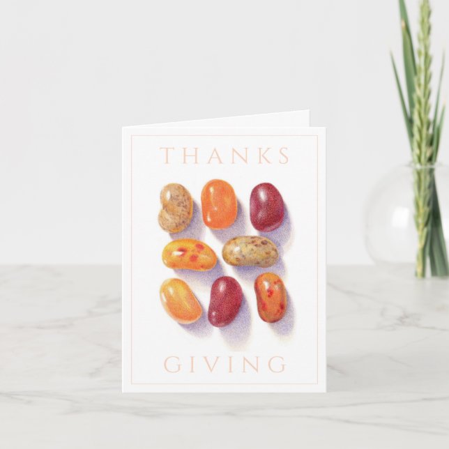FALL JELLY BEANS Thanksgiving Note Card (Front)