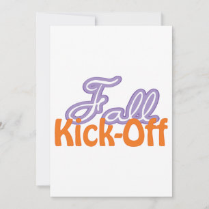 Fall Kick Off Typography Purple Orange Autumn Invitation