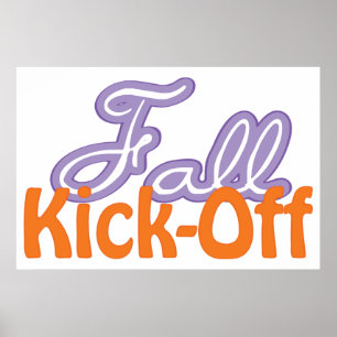 Fall Kick Off Typography Purple Orange Autumn Poster