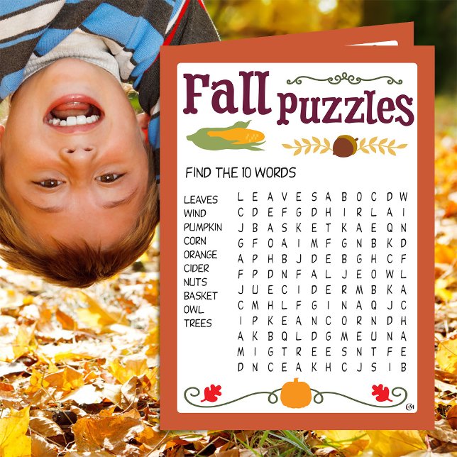 Fall Kids Puzzles Activity Card (Creator Uploaded)