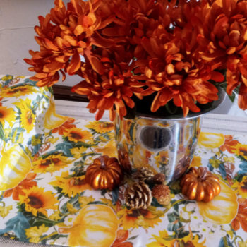 Fall Kitchen And Dining Pumpkin And Sunflower  Short Table Runner by Susang6 at Zazzle