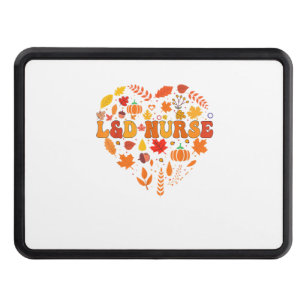 Fall L&D Nurse Thanksgiving Groovy Labor And Deliv Hitch Cover