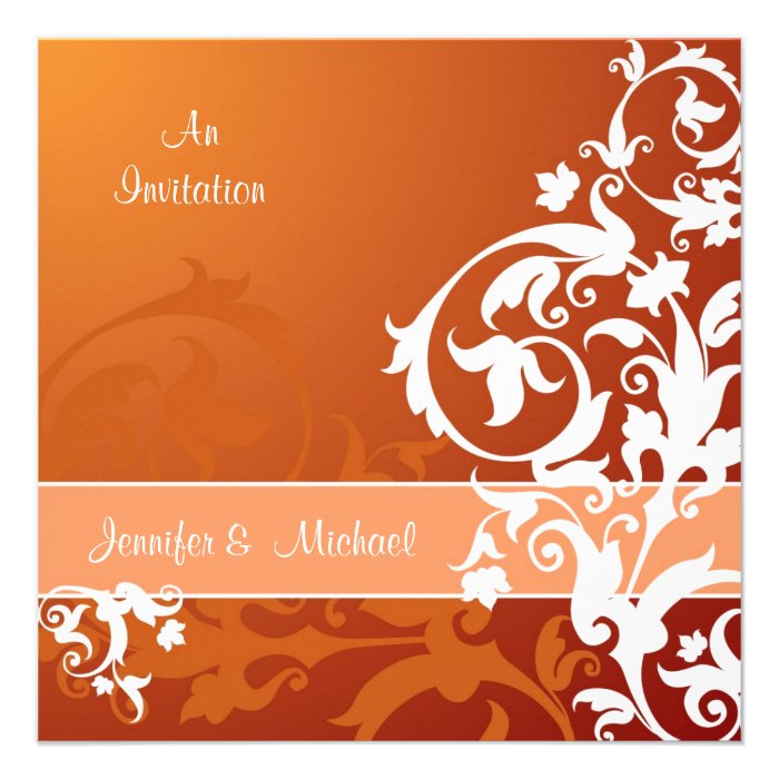 Fall Lace Wedding Invitation