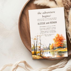 Fall Lake Adventure Begins Couples Shower Invitation