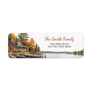 Fall Lake House Return Address Labels