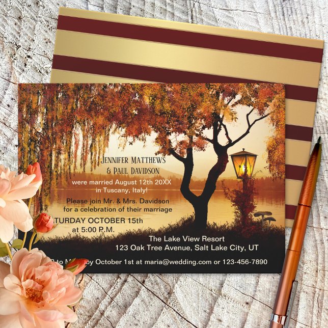 Fall Lake Post Wedding Reception Only Invitation (Creator Uploaded)
