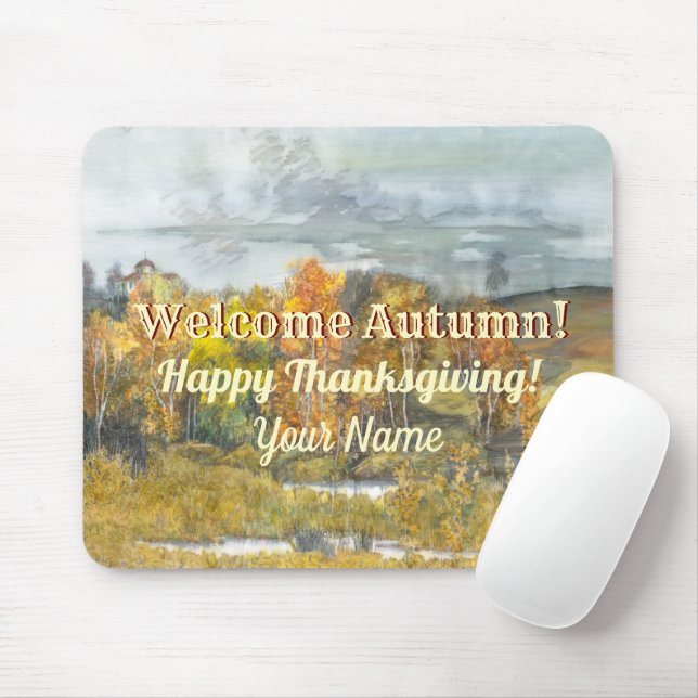  Fall landscapes watercolor Mouse Pad (With Mouse)