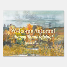 Fall landscapes watercolor