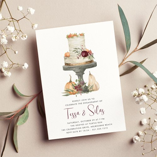 Fall Layer Cake Engagement Party Invitation