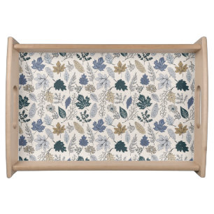 Fall Leaf Autumn Foliage Nature Green Gold Serving Tray
