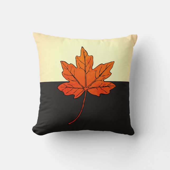 Fall Leaf Autumn Throw Pillow (Front)