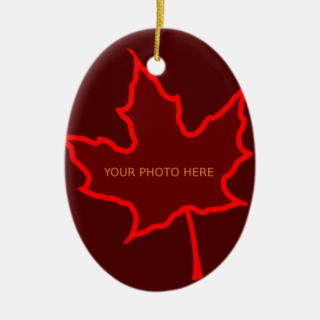 Fall Leaf Ceramic Ornament (Front)