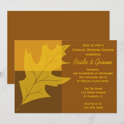 Fall Color Block Couples Wedding Shower Invitation