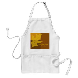 Fall Leaf Color Block Wedding Adult Apron