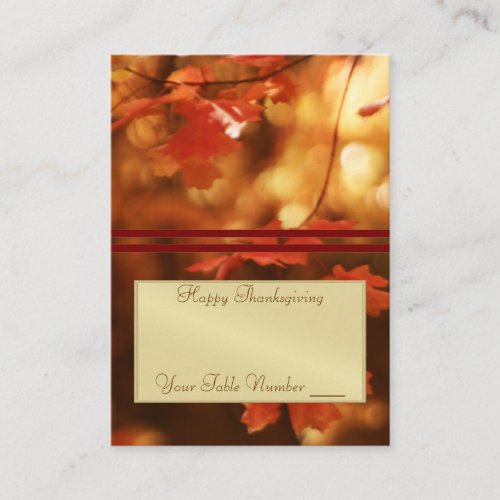 Fall Leaf Elegant Thanksgiving Table Placecard