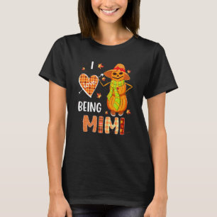 Fall Leaf Mimi Pumpkin Snowman Thanksgiving Autumn T-Shirt