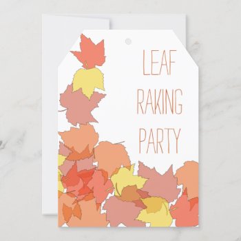 Fall Leaf Raking Yard Clean Up Party Invitations by fallcolors at Zazzle