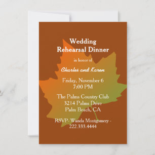 Fall Leaf Wedding Rehearsal Dinner Invitation